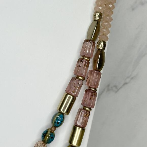 Chicos Beaded Boho Multi Strand Mixed Bead Necklace Statement ✨ - Picture 9 of 11
